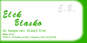 elek blasko business card